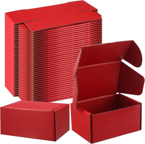 50 Pack Black Shipping Boxes Corrugated Cardboard Mailing Boxes Gift Boxes with Lids Bulk Small Business Mailer Boxes for Packing Jewelry Ornament Gifts Wrap Packaging Supplies (6 x 4 x 3 Inch) in Saudi Arabia