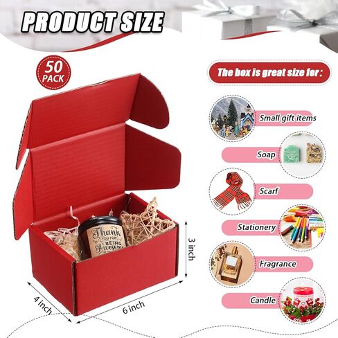 50 Pack Black Shipping Boxes Corrugated Cardboard Mailing Boxes Gift Boxes with Lids Bulk Small Business Mailer Boxes for Packing Jewelry Ornament Gifts Wrap Packaging Supplies (6 x 4 x 3 Inch) in Saudi Arabia
