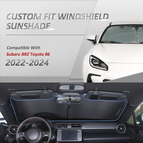 Car Front Windshield Sunshade & Sun Shade Full Window Shades for Subaru BRZ Toyot@ 86 2012-2023, UV Rays Sun Visor Protector,Auto Heat Shield Reflector Cover (Front Window-for BRZ 2022-2024) in Saudi Arabia