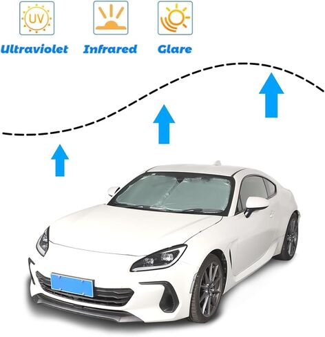 Car Front Windshield Sunshade & Sun Shade Full Window Shades for Subaru BRZ Toyot@ 86 2012-2023, UV Rays Sun Visor Protector,Auto Heat Shield Reflector Cover (Front Window-for BRZ 2022-2024) in Saudi Arabia
