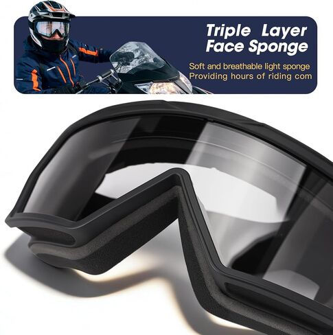 Dirt Bike Goggles Motorcycle Glasses ATV Ski Windproof Glasses for Adults, Men, Women, Youth in Kuwait