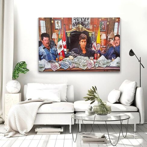 XKJSIYLZT Scarface Posters Al Pacino El Chapo and Pablo Escobar Narcos Mobsters man cave painting Wall art Poster Living Room Decoration Modern Gift 12x18inch Unframed in Saudi Arabia