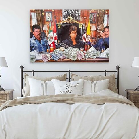 XKJSIYLZT Scarface Posters Al Pacino El Chapo and Pablo Escobar Narcos Mobsters man cave painting Wall art Poster Living Room Decoration Modern Gift 12x18inch Unframed in Saudi Arabia