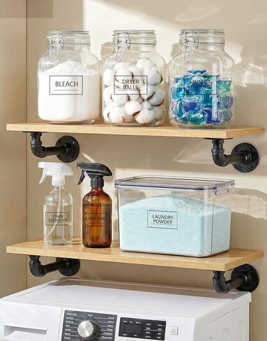 Minimalist Laundry Room Labels - 64 PCS Clear Waterproof Transparent Vinyl Stickers for Glass Jars, Spray Bottles, Detergent Dispensers & Containers - Home Organization & Storage in Kuwait