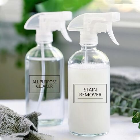 Minimalist Laundry Room Labels - 64 PCS Clear Waterproof Transparent Vinyl Stickers for Glass Jars, Spray Bottles, Detergent Dispensers & Containers - Home Organization & Storage in Kuwait