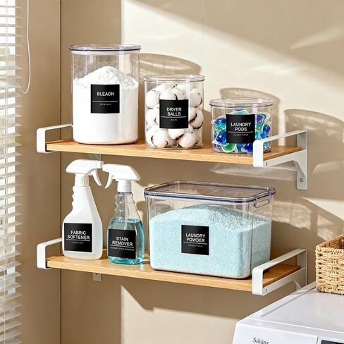 ملصقات غرفة الغسيل مقاومة للماء 36 ملصق تنظيم منزلي بسيط للزجاجات والجرار وموزعات المنظفات، ملصقات ملصقات تنظيم تخزين المنزل (أسود) in Kuwait