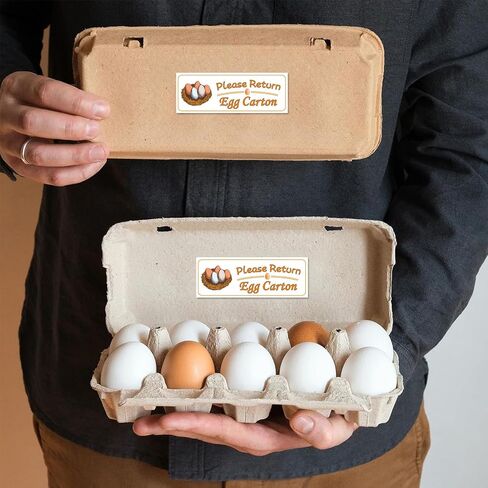 500pcs Please Return Egg Carton Tag Stickers 1x2.5Inch Farm Fresh Chicken Egg Carton Labels Self-Adhesive Egg Packaging Stickers for Box Container Carton Reusable in Saudi Arabia