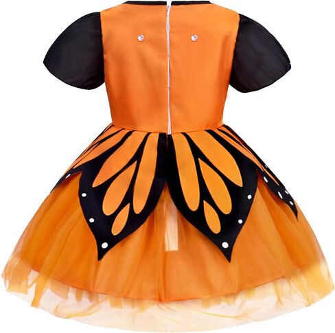 زي الفراشة للفتيات من عمر 3 إلى 11 عامًا - زي Monarch Fairy Dress Up مع إكسسوارات للهالوين وأعياد الميلاد in Kuwait