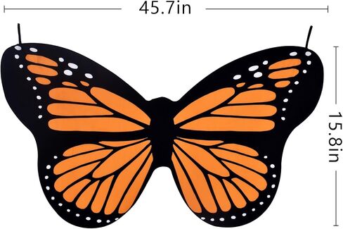 زي الفراشة للفتيات من عمر 3 إلى 11 عامًا - زي Monarch Fairy Dress Up مع إكسسوارات للهالوين وأعياد الميلاد in Kuwait