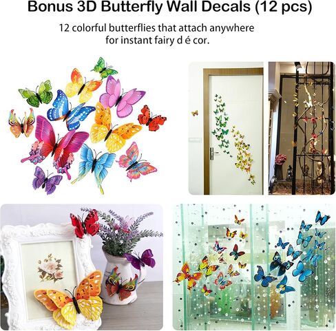 زي الفراشة للفتيات من عمر 3 إلى 11 عامًا - زي Monarch Fairy Dress Up مع إكسسوارات للهالوين وأعياد الميلاد in Kuwait