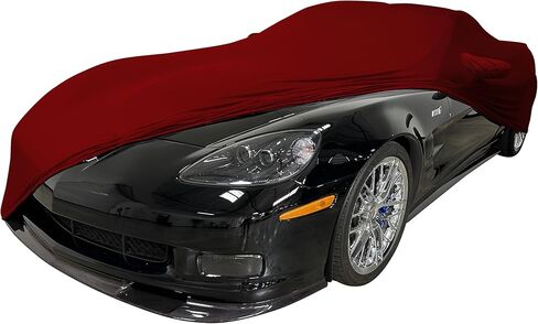 2005-2013 C6 Corvette Ultraguard Stretch Satin Indoor Car Cover - The Ultimate Custom FIT (Dark Red) in Kuwait