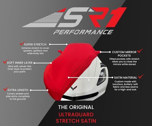 2005-2013 C6 Corvette Ultraguard Stretch Satin Indoor Car Cover - The Ultimate Custom FIT (Dark Red) in Kuwait