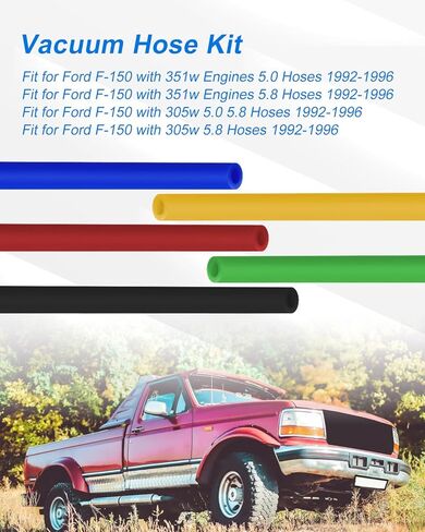 5 قطعة 8 مللي متر فراغ خط عدة صالح لفورد F-150 مع محركات 305 واط 351 واط 5.0 5.8 خراطيم 1992-1996 in Saudi Arabia