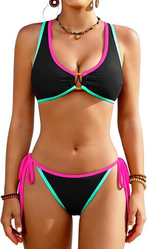 XUNYU ثونغ بيكيني الرهانات للنساء قطعتين ملابس السباحة مثير ثوب السباحة رفع مثلث بيكيني أعلى صفيق بِدل السباحة 2026 in Kuwait
