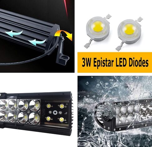 شريط إضاءة LED بشبكة سفلية مقاس 30 بوصة من iJDMTOY متوافق مع 2003-18 Dodge RAM 2500 3500 HD، يتضمن (1) شريط إضاءة LED عالي الطاقة 180 وات، ودعامات تثبيت بفتحة المصد السفلي ومجموعة أسلاك مفتاح التشغيل/الإيقاف in Saudi Arabia