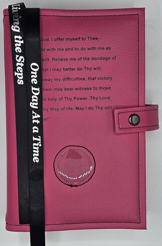 أغطية كتب كولفر غلاف كتاب مزدوج AA للكتاب الكبير العادي واثني عشر واثني عشر باللون الوردي مع صلاة الخطوة الثالثة وحامل الميدالية in Kuwait