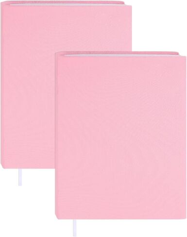 GLOBLELAND 2 Pcs Pink Elastic Cloth Book Covers with Ribbon 9"x11" Washable Book Protective Cover Up to 10"x12.5" Adjustable Sleeve Paperback Protector for Notebook Bible Planner Hardcover in Saudi Arabia