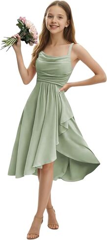 فساتين وصيفة الشرف للصغار، فستان قصير للحفلات الراقصة للمراهقين، أشرطة سباغيتي، شيفون للفتيات لحفلات الزفاف، فستان رسمي in Kuwait