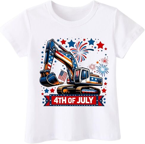 Toddler Boys 4th of July Shirt Girls Kids USA Red White and Blue American Flag T-Shirts Independence Day Tee 2-8T in Saudi Arabia