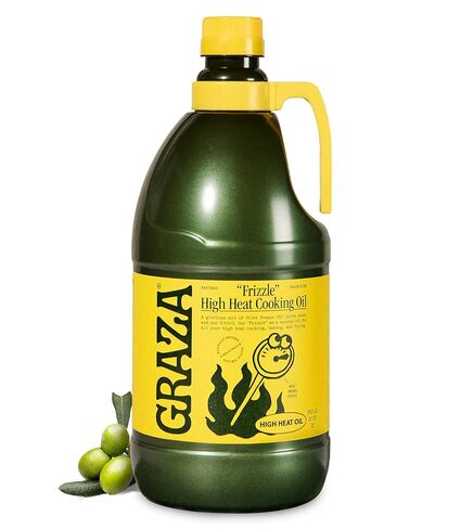 Graza Frizzle High Heat Cooking Oil - Cooking Oil with a High Smoke Point & Neutral Flavor in a Squeeze Bottle for Frying, Baking & Grilling - Oil Made from 100% Olives - 2L (67.6 Fl Oz) in Saudi Arabia