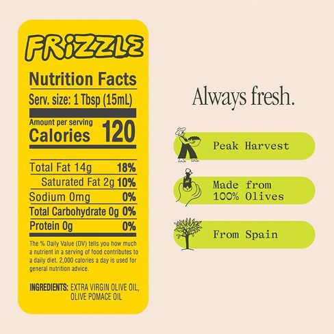 Graza Frizzle High Heat Cooking Oil - Cooking Oil with a High Smoke Point & Neutral Flavor in a Squeeze Bottle for Frying, Baking & Grilling - Oil Made from 100% Olives - 2L (67.6 Fl Oz) in Saudi Arabia