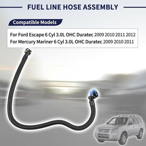 Fuel Line Hose Assembly Compatible with Ford Escape 2009-2012, Fits Mercury Mariner 2009-2011 3.0L V6 Replace 9L8Z-9288-B 9L8Z9288B From Rail Down to Frame in Saudi Arabia