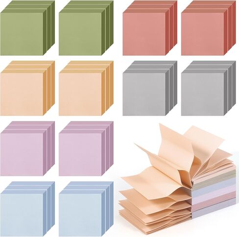36Pads Pop Up Sticky Notes, Accordion Sticky Notes 3x3 Refills Vintage Colored Sticky Note Adhesive Memo Pads Popup Post Stickies Accordion Style Pop Up Notes for Dispenser Home Office School Meeting in Kuwait