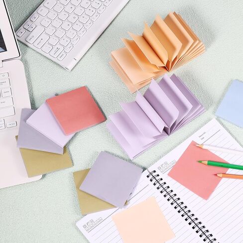 36Pads Pop Up Sticky Notes, Accordion Sticky Notes 3x3 Refills Vintage Colored Sticky Note Adhesive Memo Pads Popup Post Stickies Accordion Style Pop Up Notes for Dispenser Home Office School Meeting in Kuwait