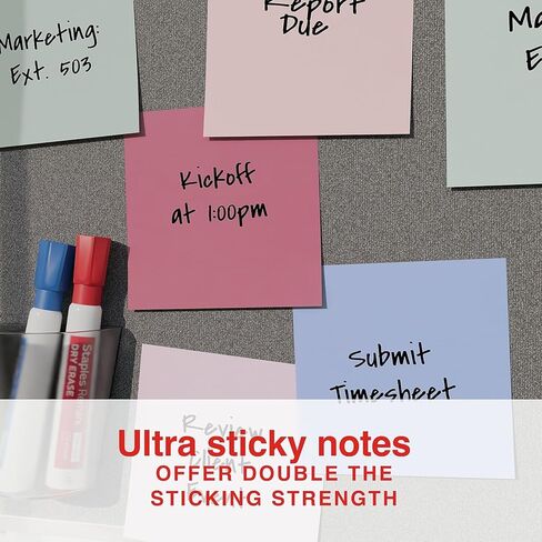 Staples Ultra Sticky Notes, 4" x 4", Ocean Mist Collection, 6 Pads/Pack (ST62876) in Saudi Arabia