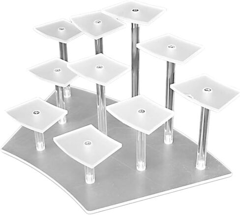 9-Tier Perfume Organizer, Acrylic Display Risers Stand, Cute Cupcake Stand Display, Shelf for Funko POP Action Figures, Collection Dessert Jewelry Cosmetics Desktop Decoration ( Black ) in Kuwait