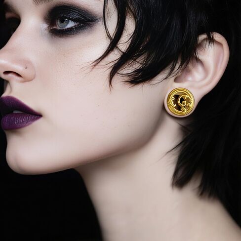 DOEARKO 2 PCS Ear Gauges 316L Stainless Steel Flower Design Ear Plugs Ear Expanders for Stretched Ears Body Jewelry for Men & Women in Kuwait