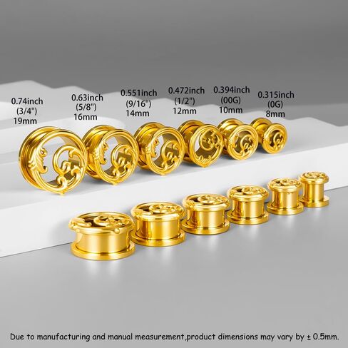 DOEARKO 2 PCS Ear Gauges 316L Stainless Steel Flower Design Ear Plugs Ear Expanders for Stretched Ears Body Jewelry for Men & Women in Kuwait