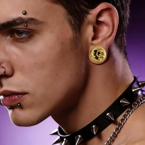 DOEARKO 2 PCS Ear Gauges 316L Stainless Steel Flower Design Ear Plugs Ear Expanders for Stretched Ears Body Jewelry for Men & Women in Kuwait