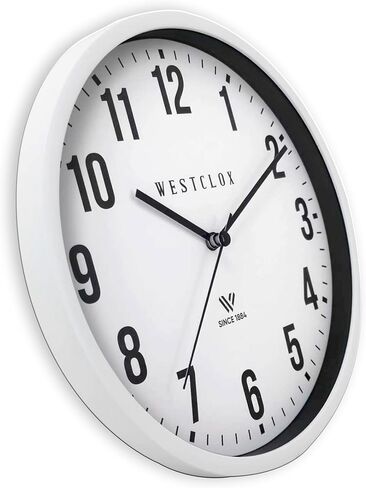 Westclox Classic Wall Clock, 9 Inch White Frame Analog Clock with Easy to Read Dial and Metal Hands (White, 9-inches) in Saudi Arabia