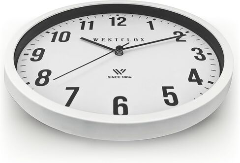 Westclox Classic Wall Clock, 9 Inch White Frame Analog Clock with Easy to Read Dial and Metal Hands (White, 9-inches) in Saudi Arabia