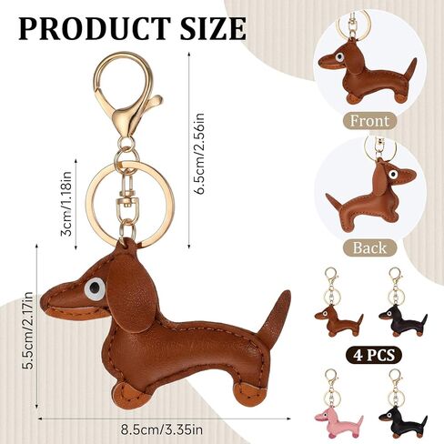 4Pcs Dachshund Keychain, Dachshund Bag Charm Cute Dachshund Dog Keychains for Backpack Keys Gift in Saudi Arabia