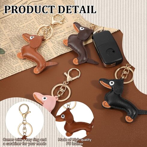 4Pcs Dachshund Keychain, Dachshund Bag Charm Cute Dachshund Dog Keychains for Backpack Keys Gift in Saudi Arabia