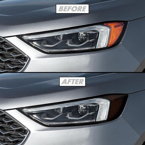 لون دخان الفينيل المقطوع مسبقًا من SlickMod لمصباح Ford Edge الأمامي 2019-2024 (دخان داكن، 2. علامة جانبية للمصابيح الأمامية) in Saudi Arabia