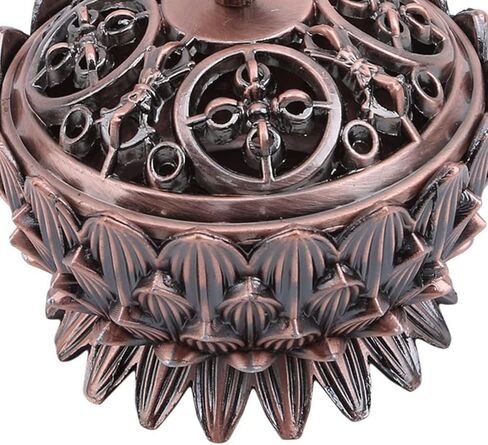Incense Burner, Zinc Alloy Cone Incense Holder for Meditation and Decoration, with Calming Fragrance for Home Office Bedroom, Brown in Saudi Arabia