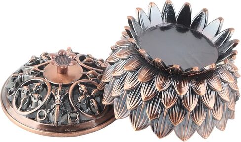 Incense Burner, Zinc Alloy Cone Incense Holder for Meditation and Decoration, with Calming Fragrance for Home Office Bedroom, Brown in Saudi Arabia