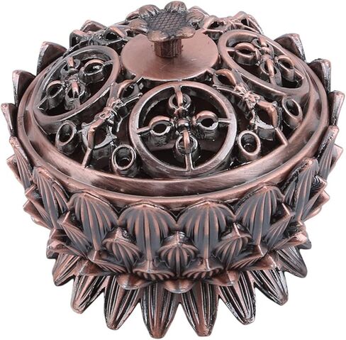 Incense Burner, Zinc Alloy Cone Incense Holder for Meditation and Decoration, with Calming Fragrance for Home Office Bedroom, Brown in Saudi Arabia