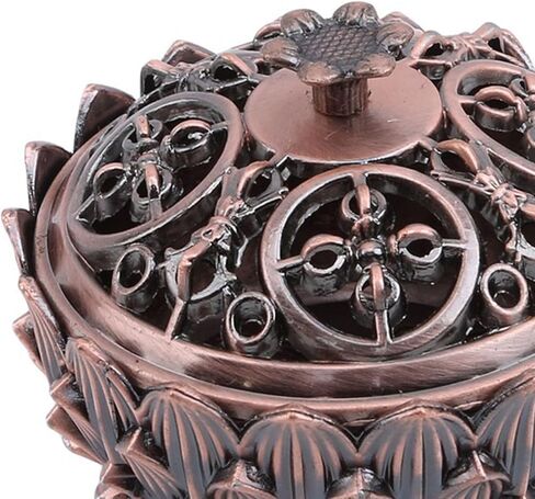 Incense Burner, Zinc Alloy Cone Incense Holder for Meditation and Decoration, with Calming Fragrance for Home Office Bedroom, Brown in Saudi Arabia