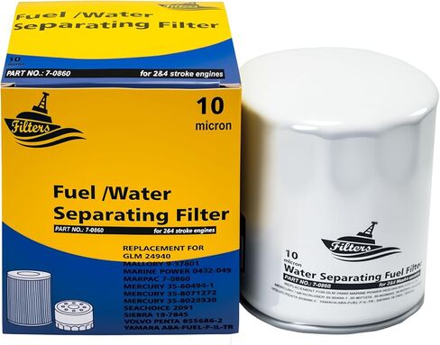 7-0860 Fuel Water Separator Filter Fit For Marpca Marnie Boat 2/4 Stroke Engines Universal 11/16-16 Threads E10 and E85 fuels (White-2) in Saudi Arabia