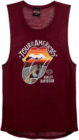 تيشيرت بدون أكمام للسيدات من Harley-Davidson Rolling Stones America Tour - كستنائي in Saudi Arabia