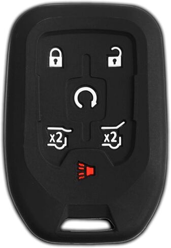 KeyGuardz دخول بدون مفتاح السيارة عن بعد مفتاح ذكي فوب الغلاف الخارجي غطاء حماية من المطاط الناعم لضواحي تاهو يوكون HYQ1AA in Saudi Arabia