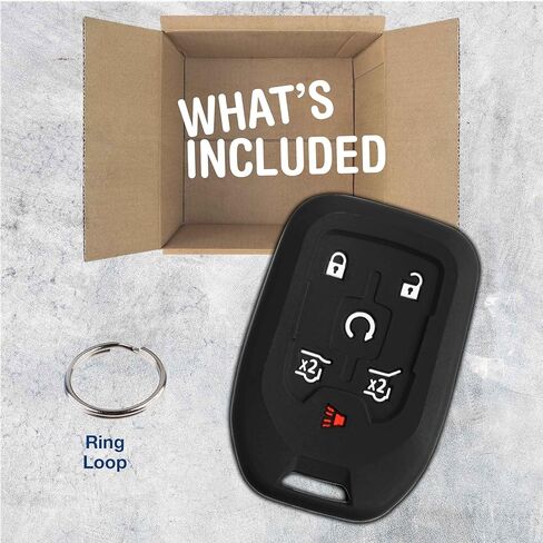 KeyGuardz دخول بدون مفتاح السيارة عن بعد مفتاح ذكي فوب الغلاف الخارجي غطاء حماية من المطاط الناعم لضواحي تاهو يوكون HYQ1AA in Saudi Arabia