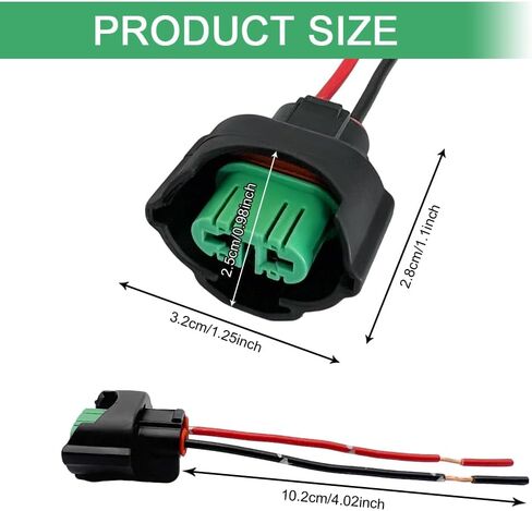 2PCS H11 H8 أنثى محولات الأسلاك تسخير مآخذ ث / 4 بوصة سلك أسلاك التوصيل المصنوعة، تسخير المصباح، محول موصل ضوء الضباب التحديثية ضفيرة، سيارة الضباب ضوء المقبس العالمي لمعظم المركبات in Kuwait