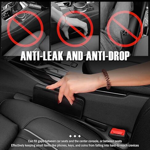 Car Seat Gap Filler 2 Pack,2026 Upgraded Car Seat Gap Filler Organizer with 2-Slot Storage & Phone Holder,Multifunctional in Between Cars Seats Catcher for Gaps 1.1-1.4" Wide in Kuwait