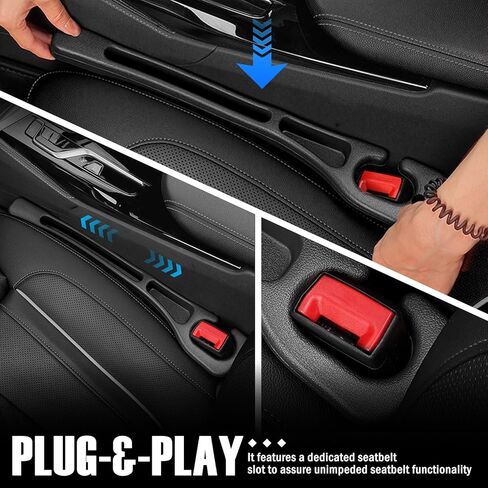 Car Seat Gap Filler 2 Pack,2026 Upgraded Car Seat Gap Filler Organizer with 2-Slot Storage & Phone Holder,Multifunctional in Between Cars Seats Catcher for Gaps 1.1-1.4" Wide in Kuwait