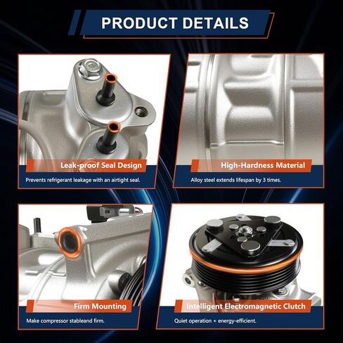 92600-3SH0A مكيف الهواء ضاغط A/C متوافق مع نيسان سنترا L4 1.8L 2013-2019 استبدال # 92600-3SH1A 92600-3SH1B 92600-3SH1C 92600-3SHA0A 92600-4FU1A 97585 98585 in Kuwait